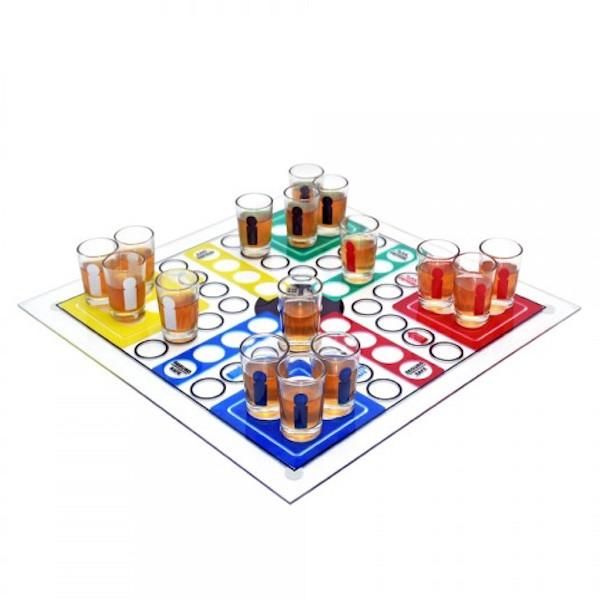 Saufspiel Drinking-Game Ludo Party-Trinkspiel Echtglas Partyspiel